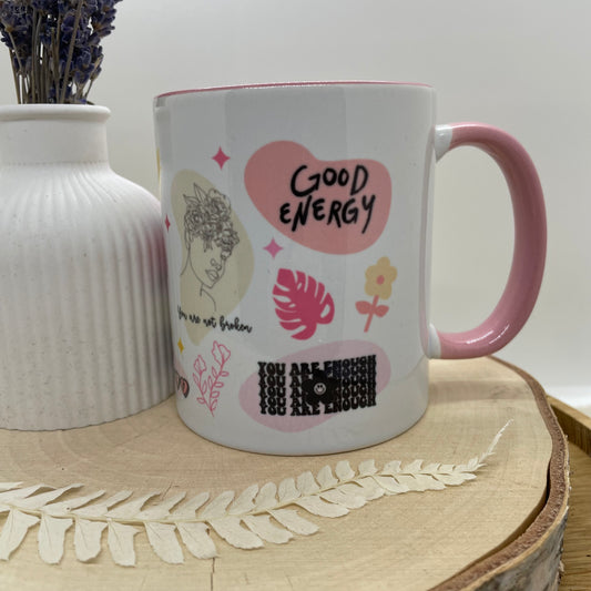 Keramiktasse 325ml - Affirmationen/Positive vibes