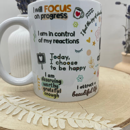 Keramiktasse 325ml - Affirmations Sprüche