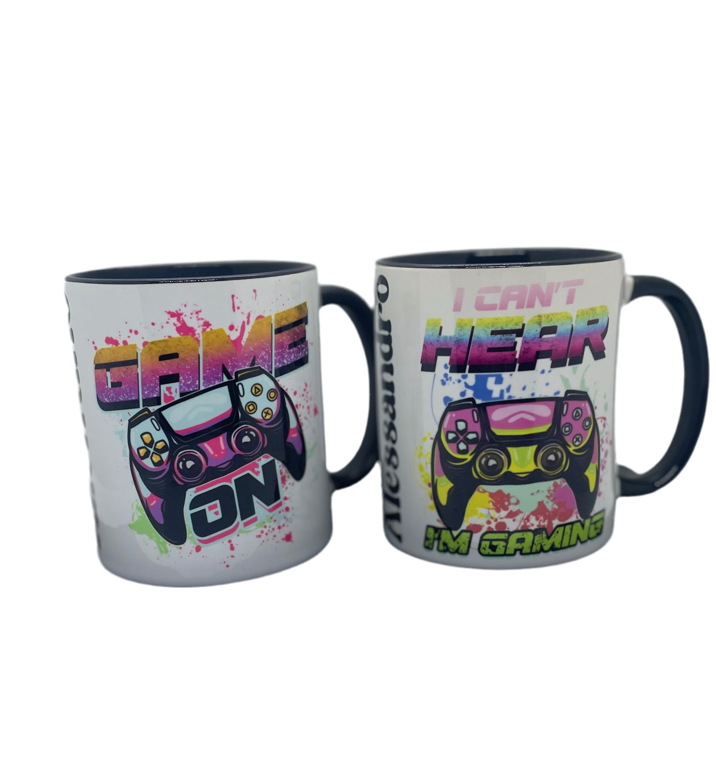 Game On“Gamertasse  Namenstasse,Kontroller Motivtasse in 2 Varianten, Geschenk für Kinder und Erwachsene,personalisiert