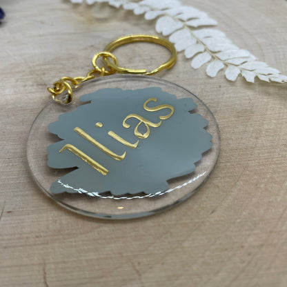 Schlüsselanhänger/Taschenanhänger/personalisiert/Anhänger mit Name aus Acryl rund