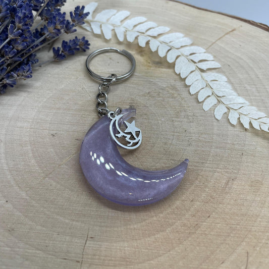Schlüsselanhänger/Taschenanhänger/Anhänger/Accessoires/Halbmond aus Kunstharz/Handmade
